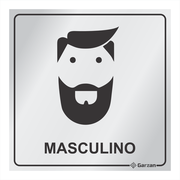 Placa de Sinalização Para Banheiro Masculino em Alumínio