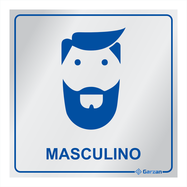 Placa de Sinalização Para Banheiro Masculino em Alumínio