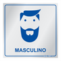 Placa de Sinalização Para Banheiro Masculino em Alumínio
