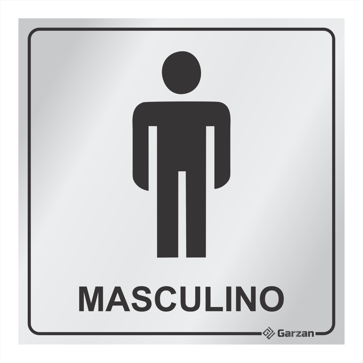 Placa de Sinalização Para Banheiro Masculino - Modelos Diversos em Alumínio