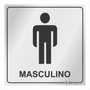 Placa de Sinalização Para Banheiro Masculino - Modelos Diversos em Alumínio