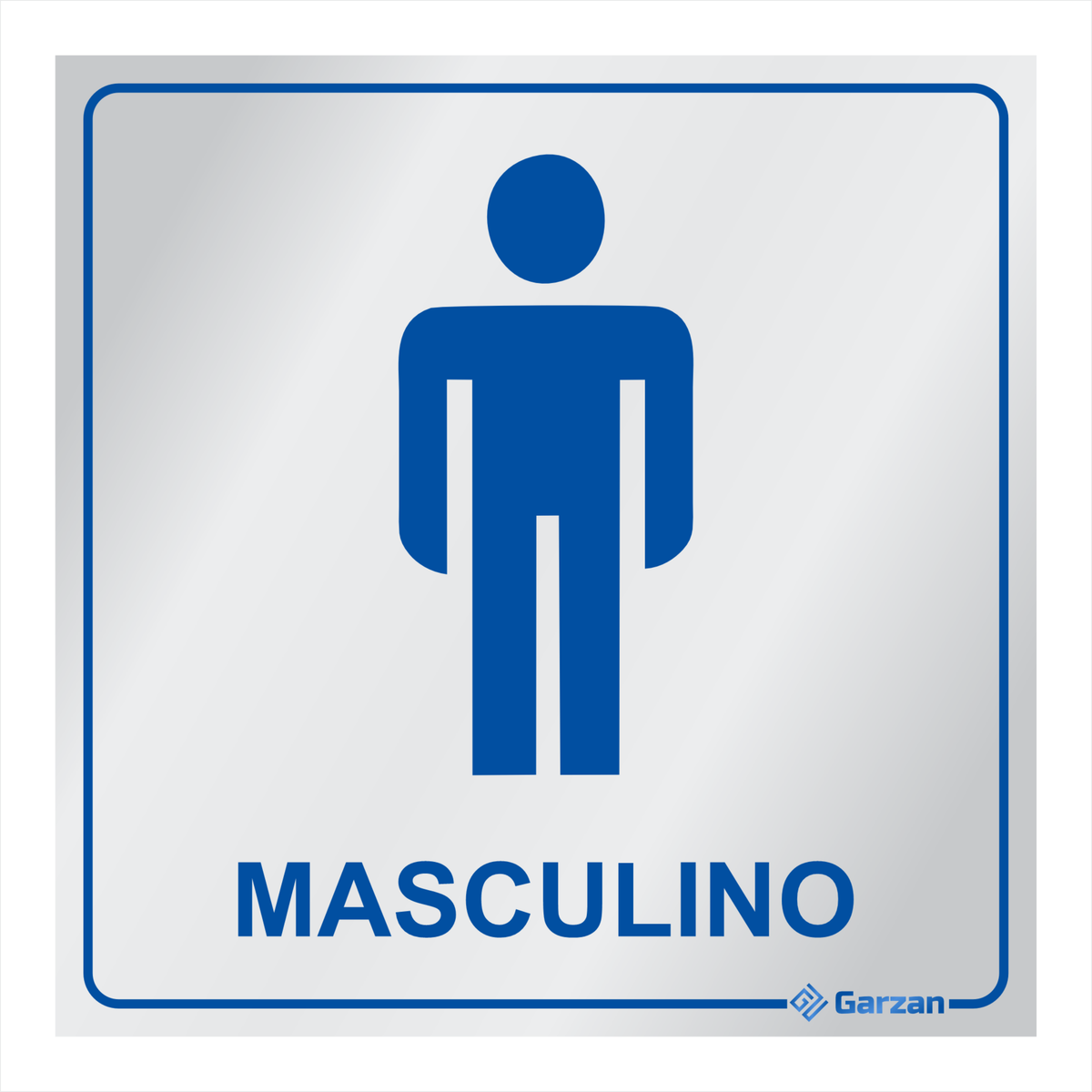 Placa de Sinalização Para Banheiro Masculino - Modelos Diversos em Alumínio