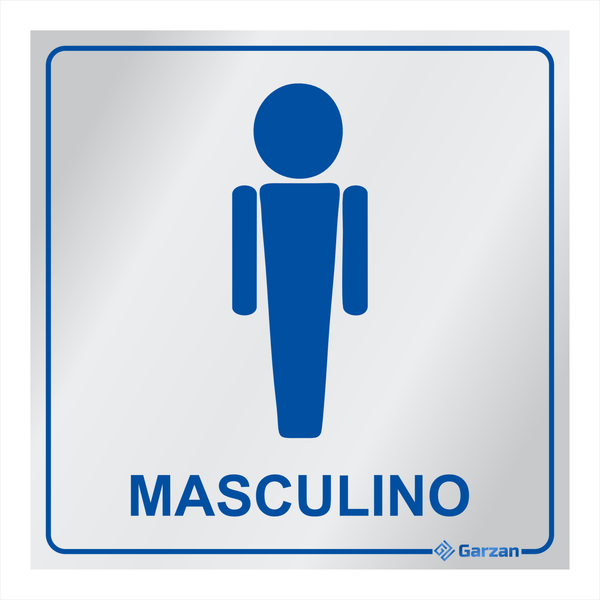 Placa de Sinalização Para Banheiro Masculino - Modelos Diversos em Alumínio