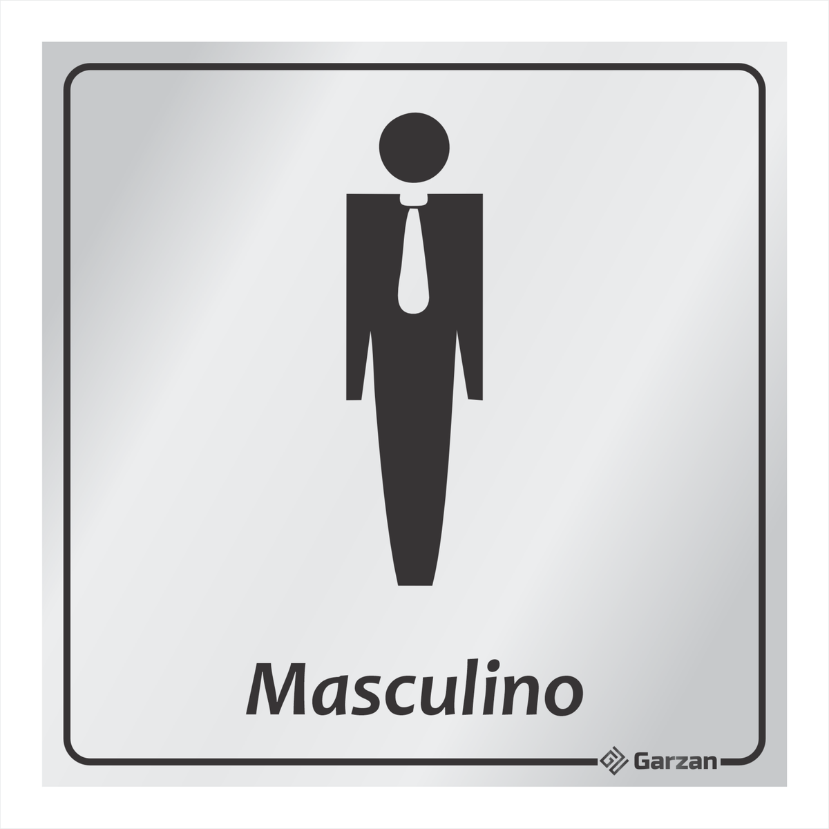 Placa de Sinalização Para Banheiro Masculino - Modelos Diversos em Alumínio