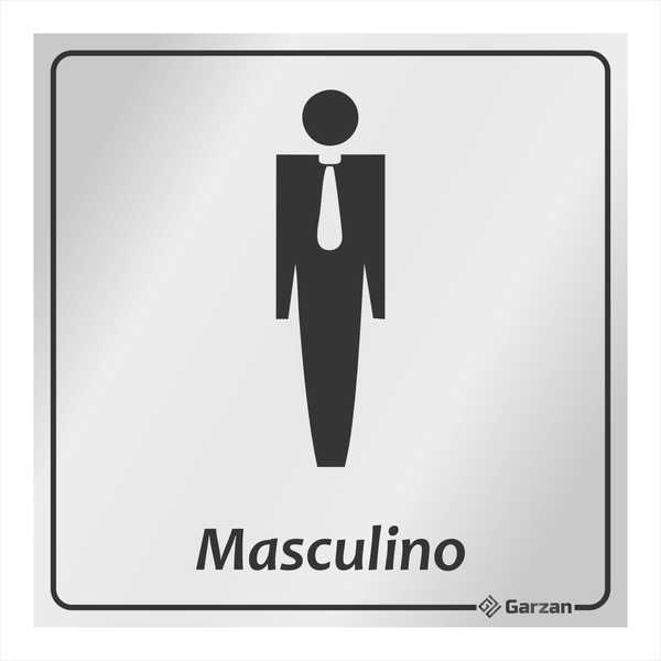 Placa de Sinalização Para Banheiro Masculino - Modelos Diversos em Alumínio