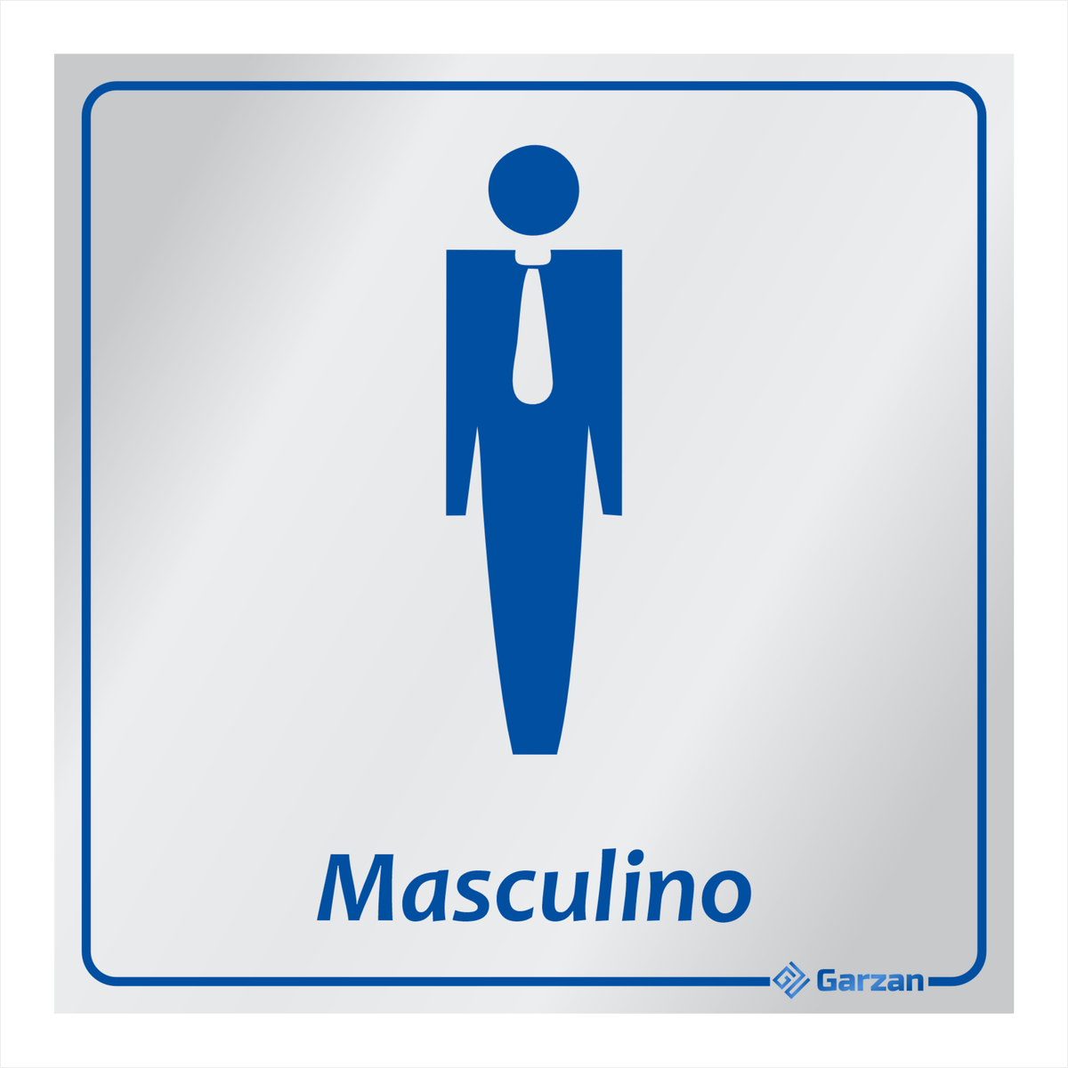Placa de Sinalização Para Banheiro Masculino - Modelos Diversos em Alumínio