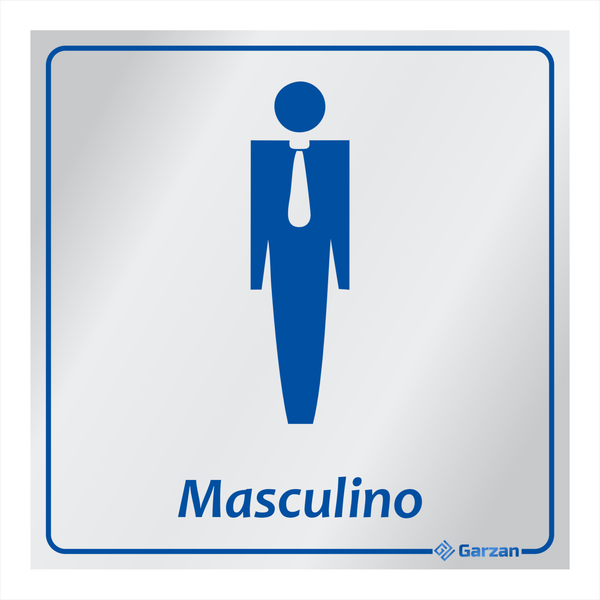 Placa de Sinalização Para Banheiro Masculino - Modelos Diversos em Alumínio