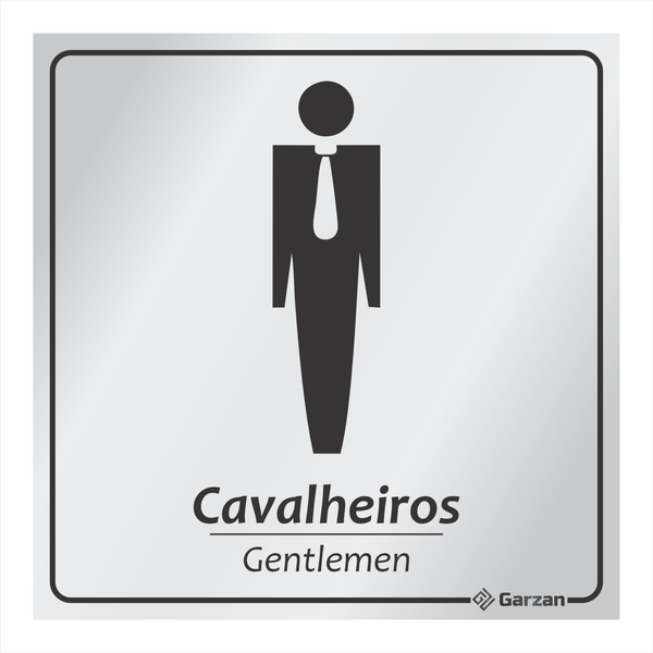 Placa de Sinalização Para Banheiro Masculino - Modelos Diversos em Alumínio