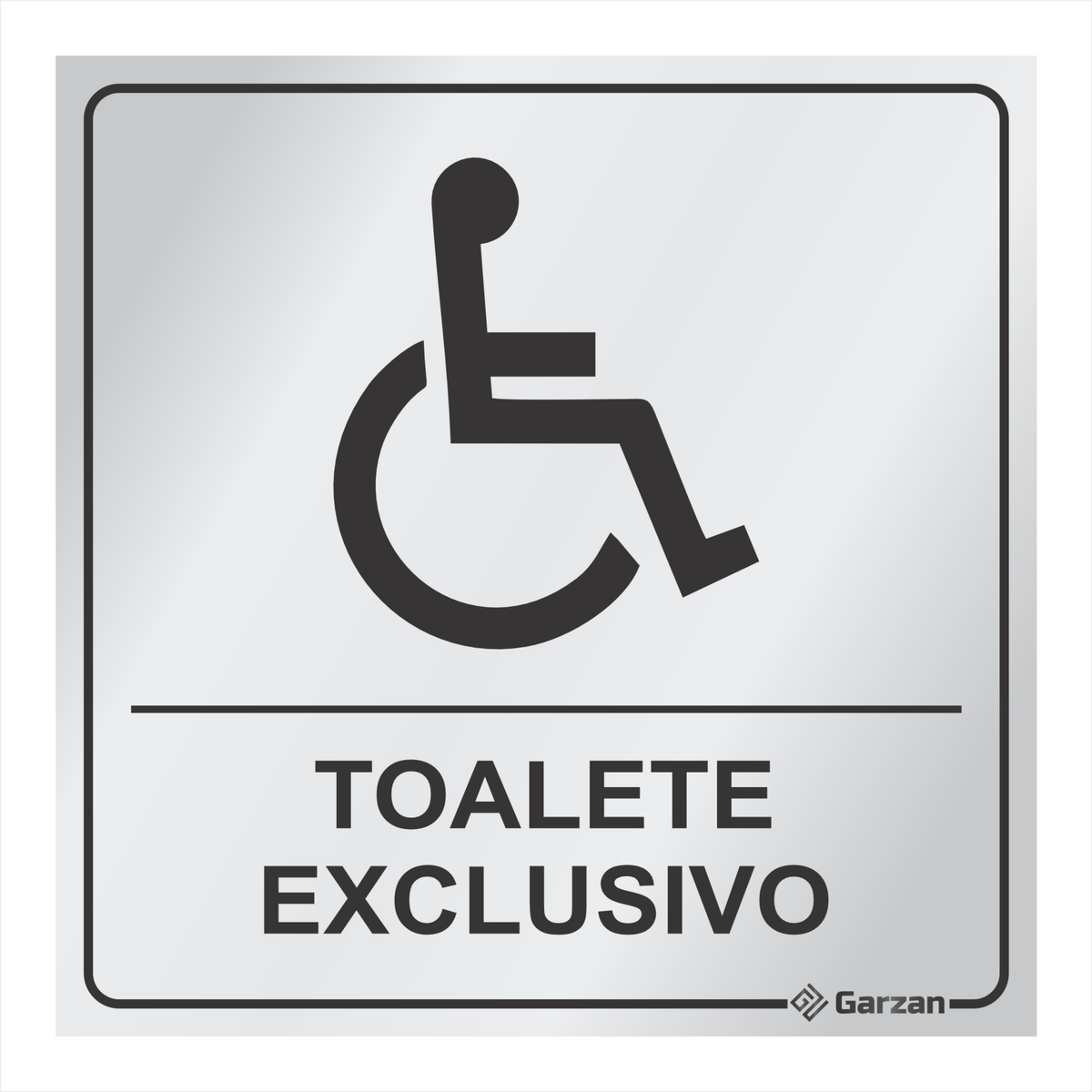 Placa de Sinalização Para Banheiro Exclusivo Deficiente Físico em Alumínio