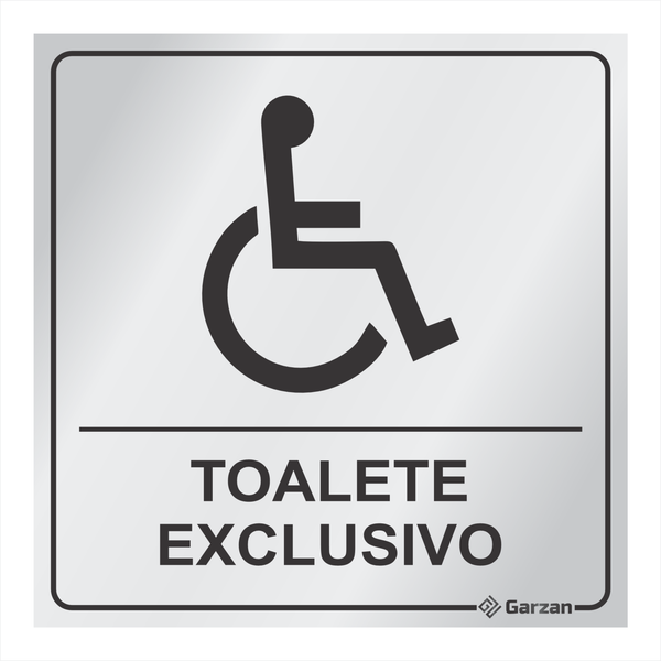 Placa de Sinalização Para Banheiro Exclusivo Deficiente Físico em Alumínio