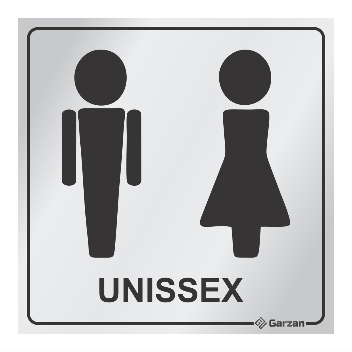 Placa de Sinalização Para Banheiro Unissex - Modelos Diversos em Alumínio
