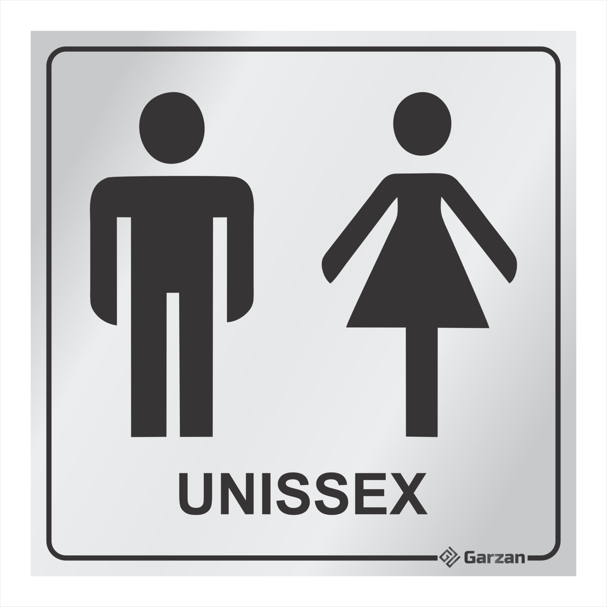 Placa de Sinalização Para Banheiro Unissex - Modelos Diversos em Alumínio