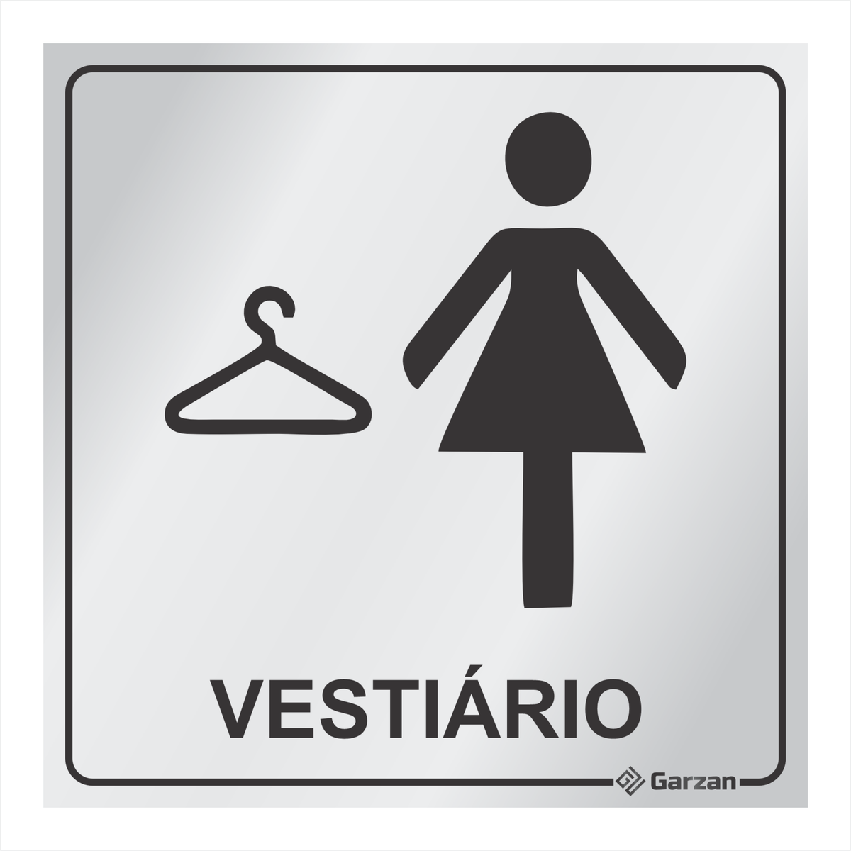 Placa de Sinalização Para Banheiro - Vestiário em Alumínio