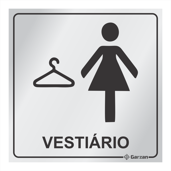 Placa de Sinalização Para Banheiro - Vestiário em Alumínio