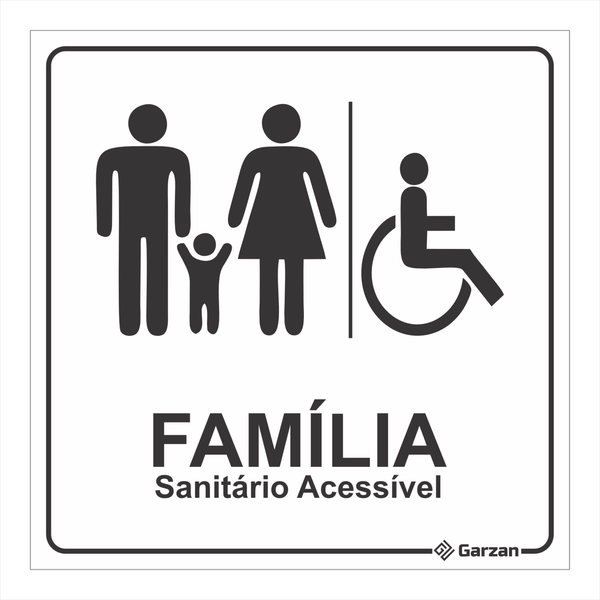 Placa de Sinalização Para Banheiro Família
