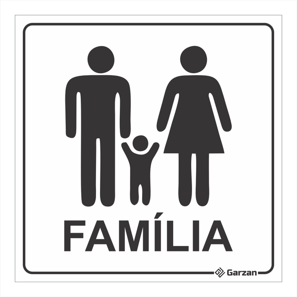 Placa de Sinalização Para Banheiro Família