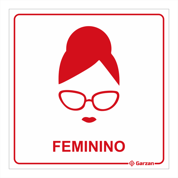 Placa de Sinalização Para Banheiro Feminino