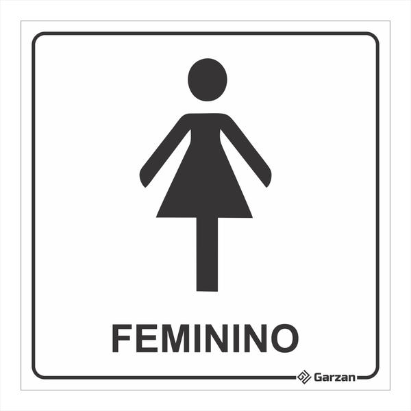 Placa de Sinalização Para Banheiro Feminino - Modelos Diversos