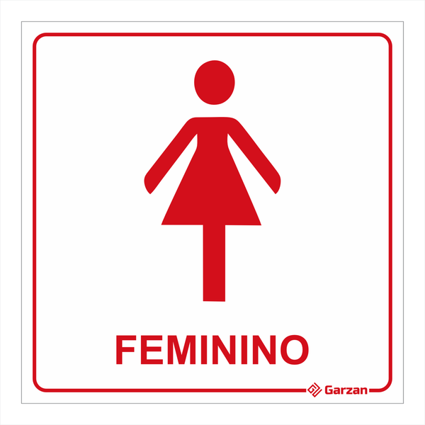 Placa de Sinalização Para Banheiro Feminino - Modelos Diversos
