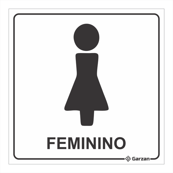 Placa de Sinalização Para Banheiro Feminino - Modelos Diversos
