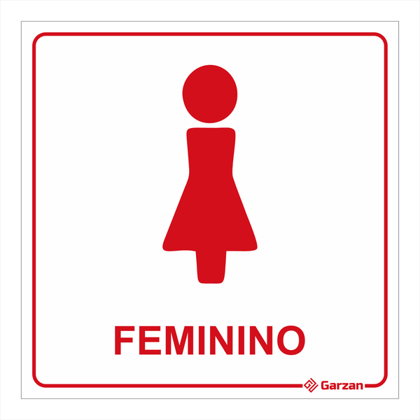 Placa de Sinalização Para Banheiro Feminino - Modelos Diversos