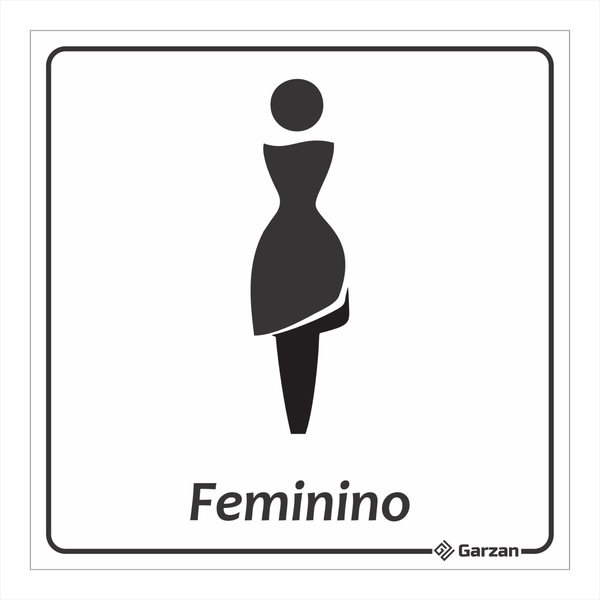 Placa de Sinalização Para Banheiro Feminino - Modelos Diversos