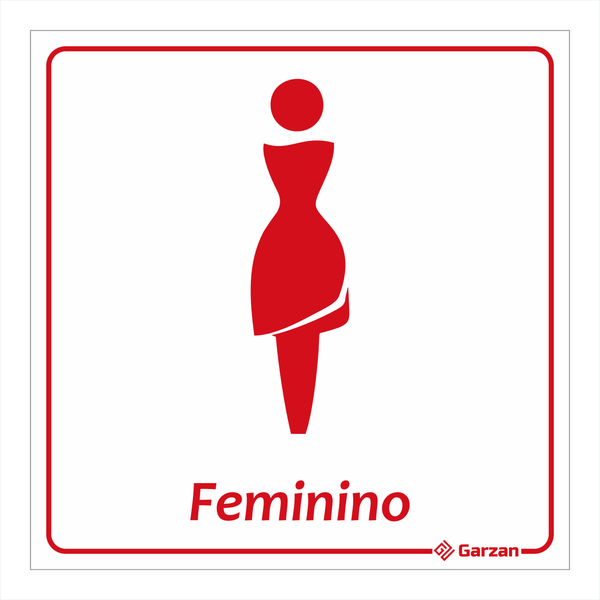 Placa de Sinalização Para Banheiro Feminino - Modelos Diversos