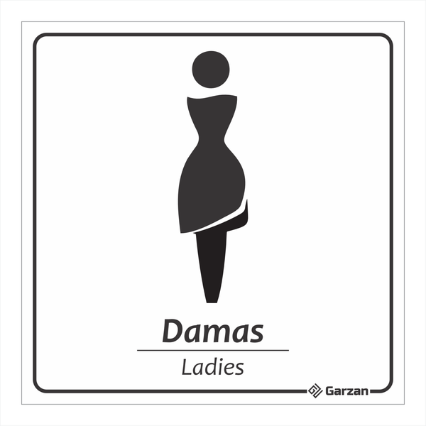 Placa de Sinalização Para Banheiro Feminino - Modelos Diversos