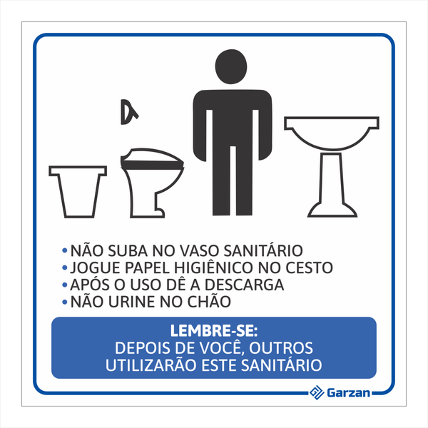 Placa de Sinalização Para Banheiro "Lembrete Higiene"