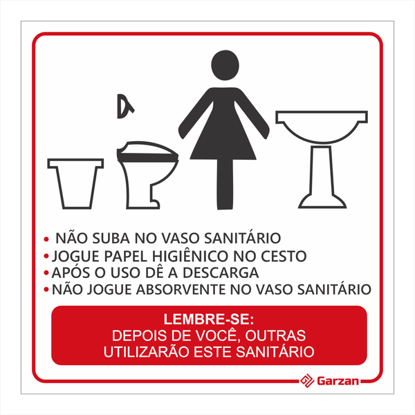 Placa de Sinalização Para Banheiro "Lembrete Higiene"