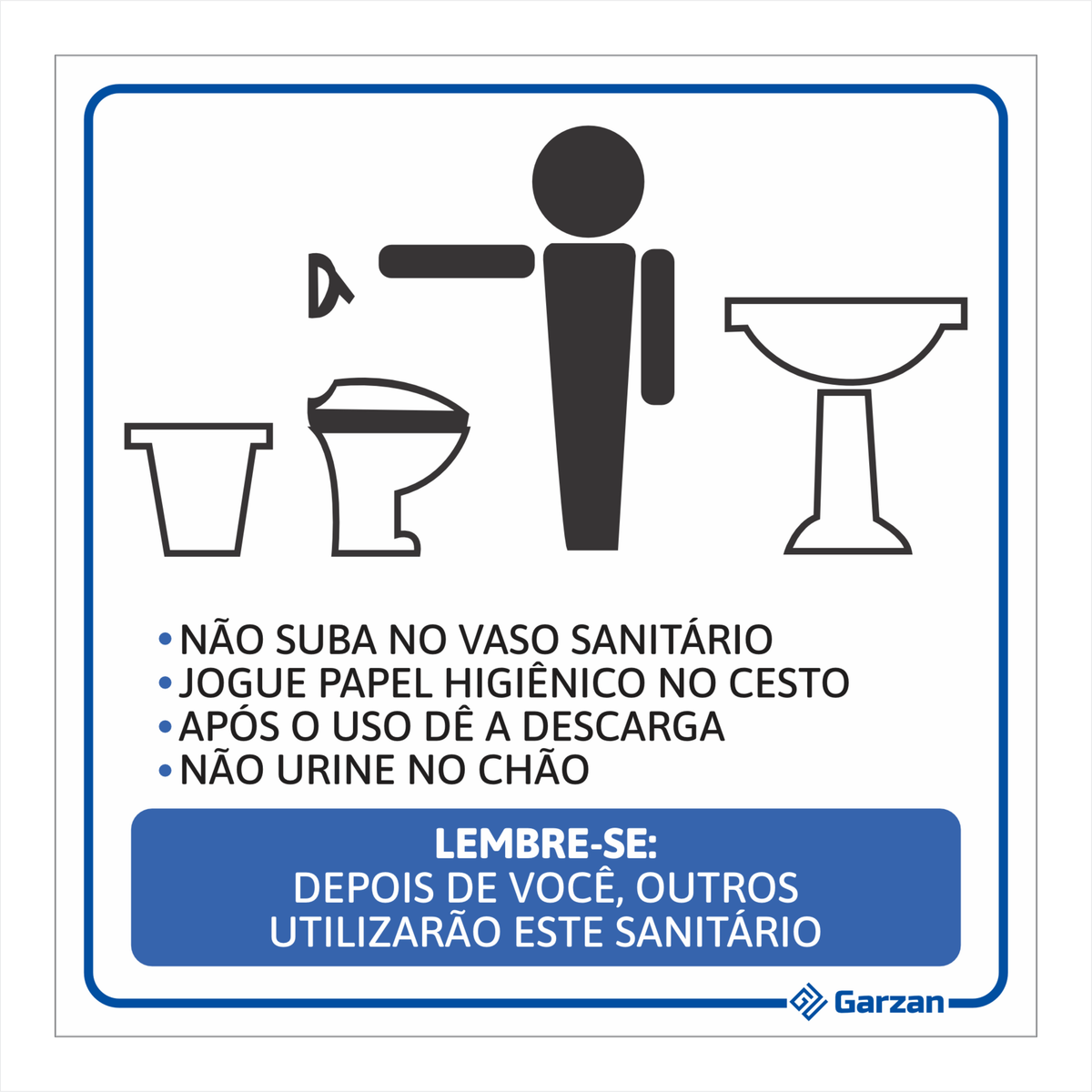 Placa de Sinalização Para Banheiro "Lembrete Higiene"