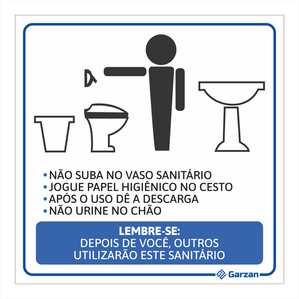 Placa de Sinalização Para Banheiro "Lembrete Higiene"