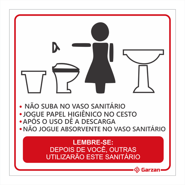 Placa de Sinalização Para Banheiro "Lembrete Higiene"