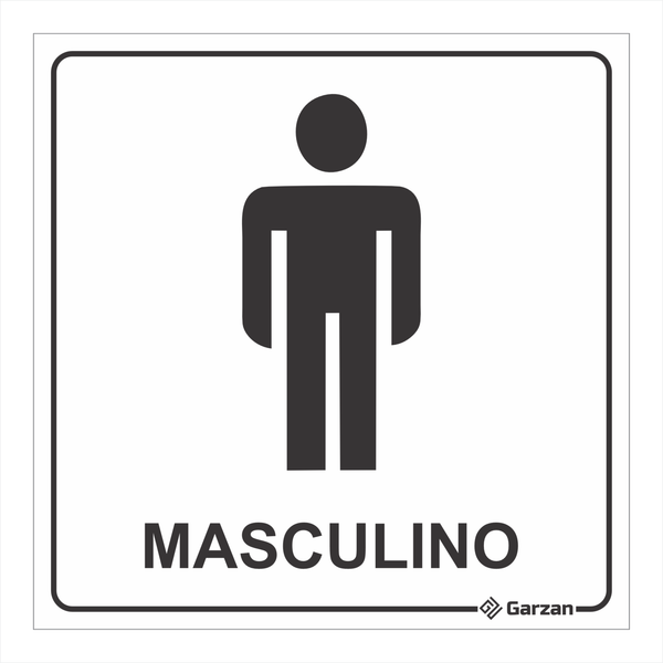 Placa de Sinalização Para Banheiro Masculino - Modelos Diversos