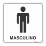 Placa de Sinalização Para Banheiro Masculino - Modelos Diversos
