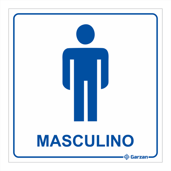 Placa de Sinalização Para Banheiro Masculino - Modelos Diversos
