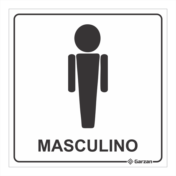 Placa de Sinalização Para Banheiro Masculino - Modelos Diversos