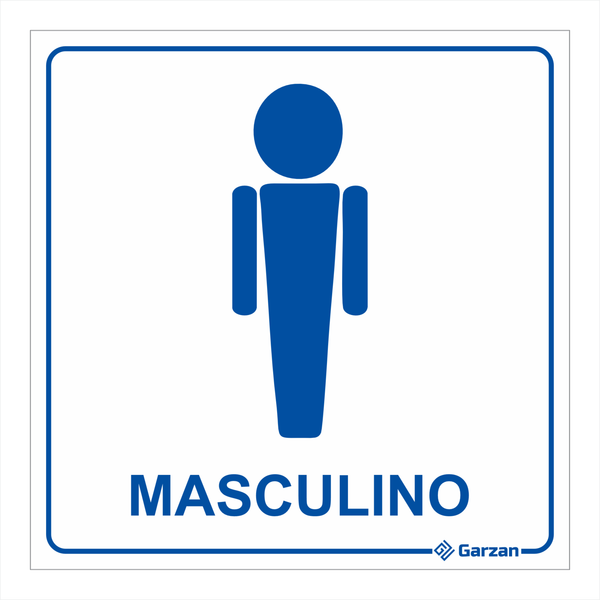 Placa de Sinalização Para Banheiro Masculino - Modelos Diversos