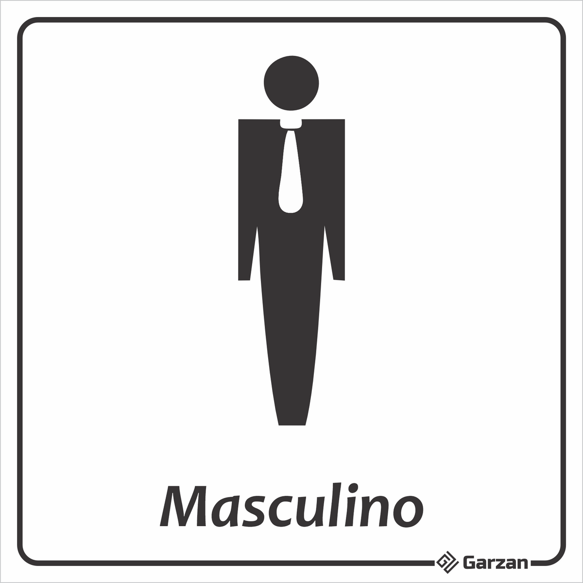 Placa de Sinalização Para Banheiro Masculino - Modelos Diversos