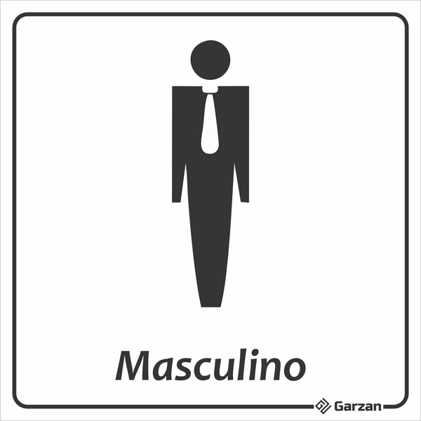 Placa de Sinalização Para Banheiro Masculino - Modelos Diversos