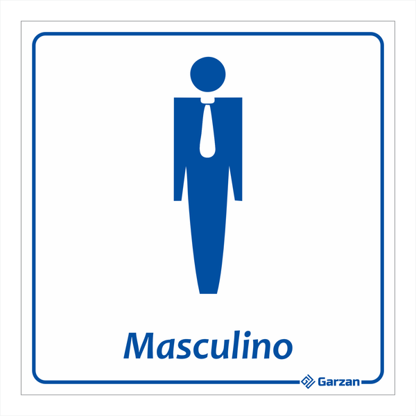 Placa de Sinalização Para Banheiro Masculino - Modelos Diversos