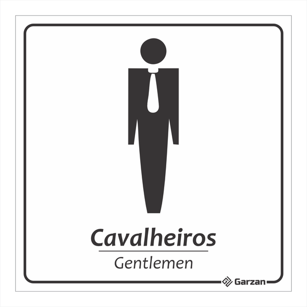 Placa de Sinalização Para Banheiro Masculino - Modelos Diversos