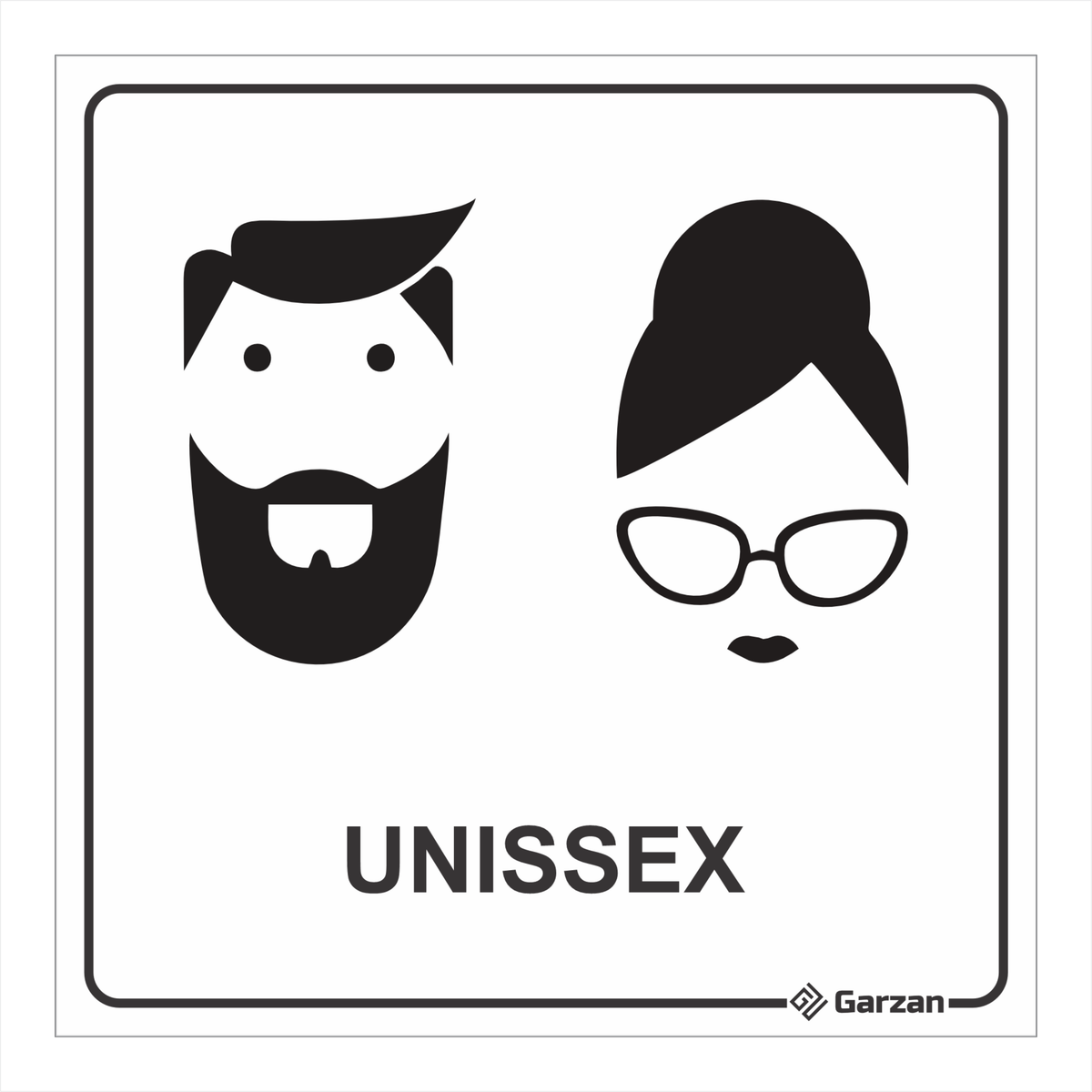 Placa de Sinalização Para Banheiro Unissex - Modelos Diversos