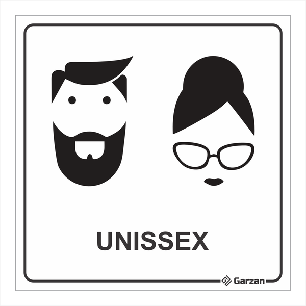 Placa de Sinalização Para Banheiro Unissex - Modelos Diversos