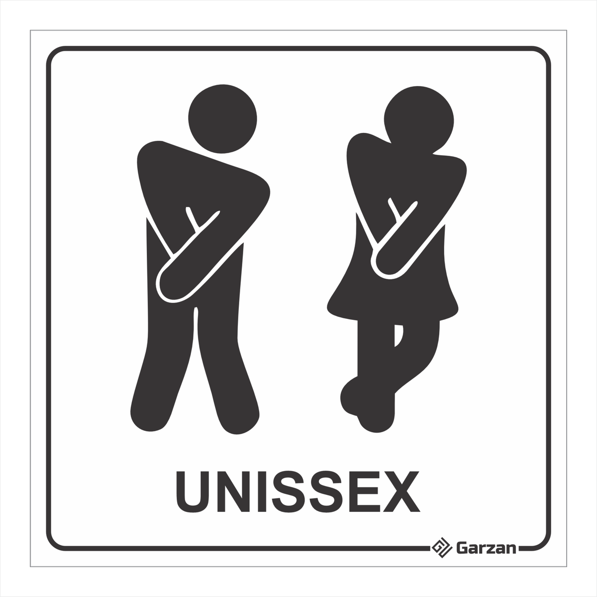 Placa de Sinalização Para Banheiro Unissex - Modelos Diversos