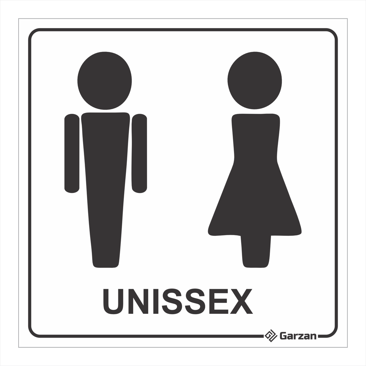 Placa de Sinalização Para Banheiro Unissex - Modelos Diversos