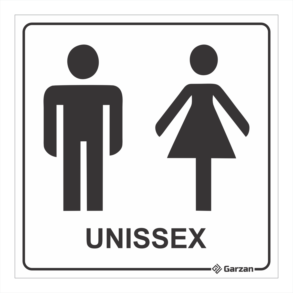 Placa de Sinalização Para Banheiro Unissex - Modelos Diversos