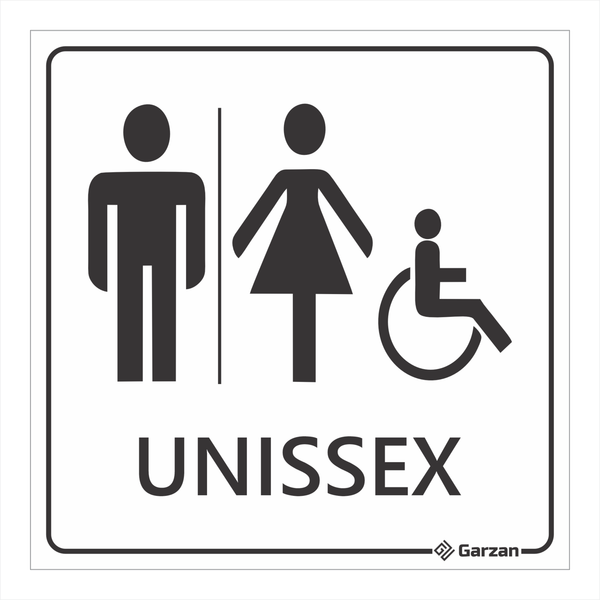 Placa de Sinalização Para Banheiro Unissex - Modelos Diversos