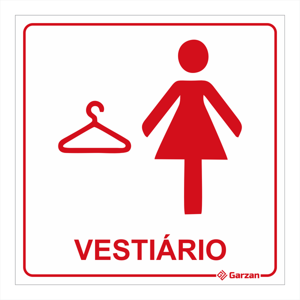 Placa de Sinalização Para Banheiro - Vestiário