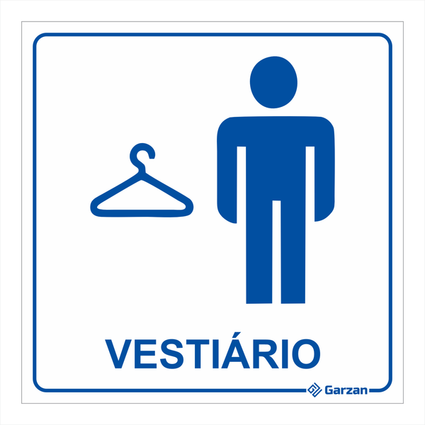 Placa de Sinalização Para Banheiro - Vestiário